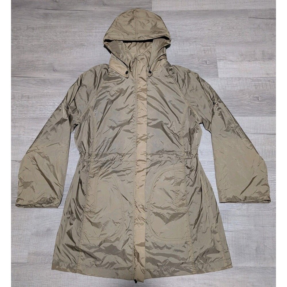 Anatomie Hooded Jacket Nylon Women's Size Large Gold Lightweight Packable